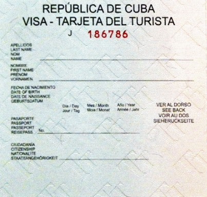 cuba travel card canada